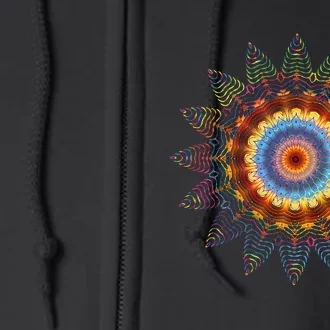 Mandala Sacred Geometry Prana Art Yoga Mantra Om Good Vibe Full Zip Hoodie