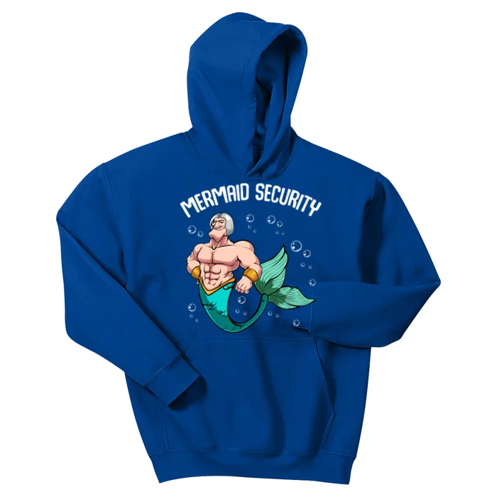 Mermaid Security Gift For Grandpa Dad Brother Father Gift Kids Hoodie