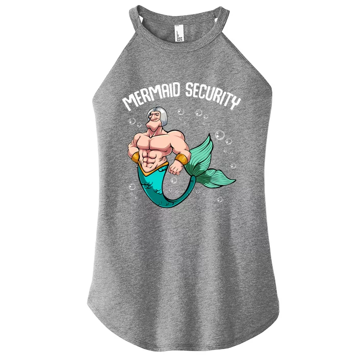 Mermaid Security Gift For Grandpa Dad Brother Father Gift Women’s Perfect Tri Rocker Tank