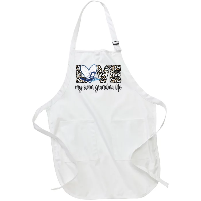 My Swim Grandma Life Proud Swimming Grandmother Full-Length Apron With Pocket