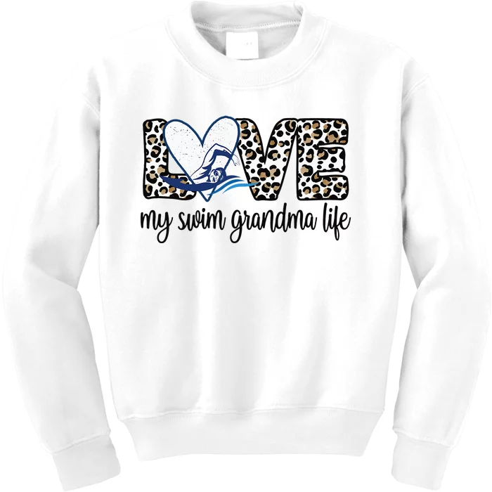 My Swim Grandma Life Proud Swimming Grandmother Kids Sweatshirt