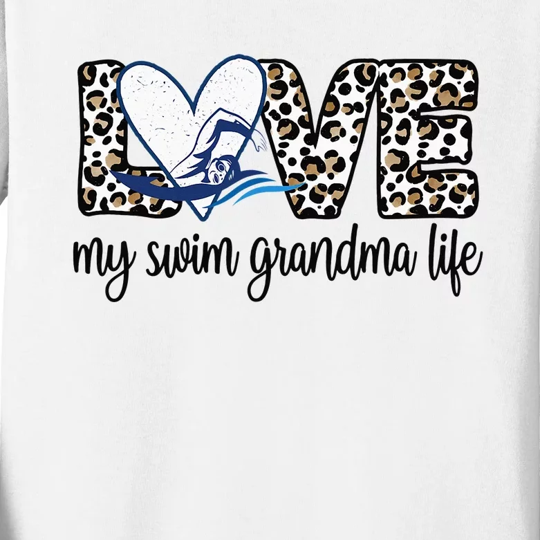 My Swim Grandma Life Proud Swimming Grandmother Kids Long Sleeve Shirt