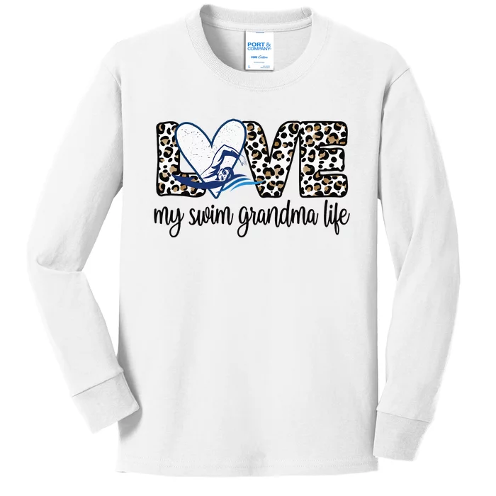 My Swim Grandma Life Proud Swimming Grandmother Kids Long Sleeve Shirt