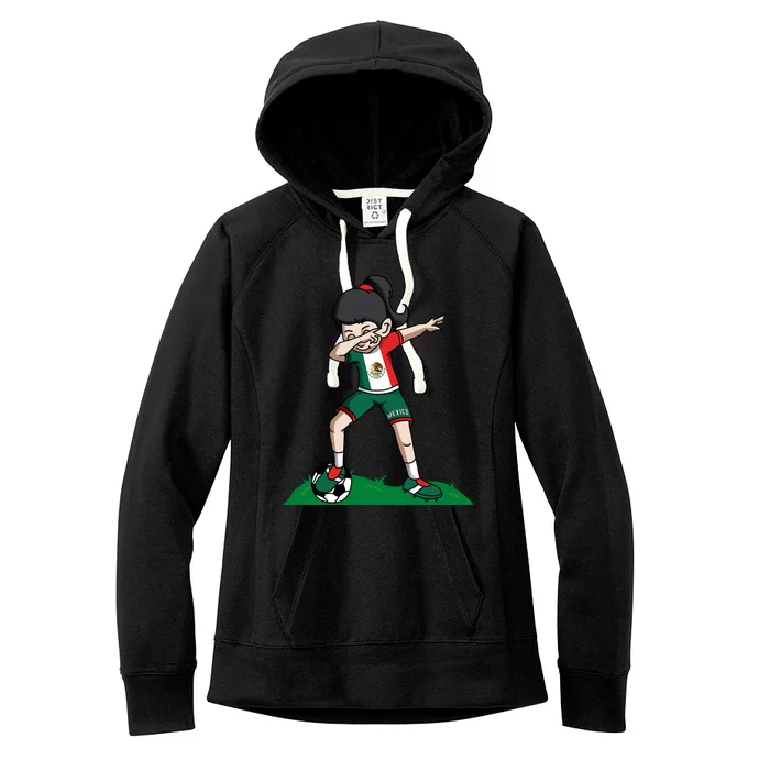 Mexico Soccer Girl Dabbing Women's Fleece Hoodie