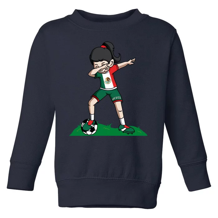 Mexico Soccer Girl Dabbing Toddler Sweatshirt