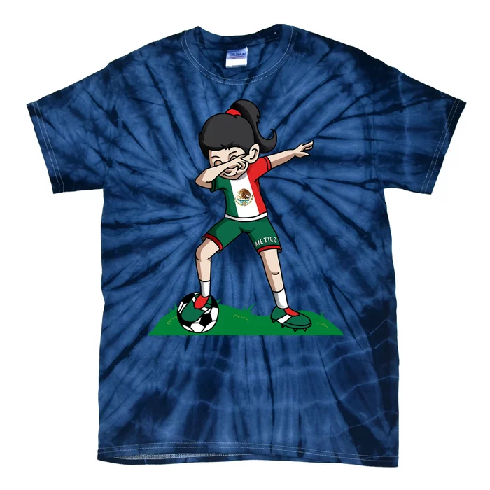 Mexico Soccer Girl Dabbing Tie-Dye T-Shirt