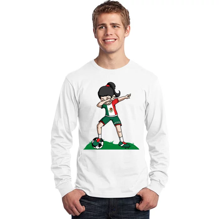 Mexico Soccer Girl Dabbing Tall Long Sleeve T-Shirt