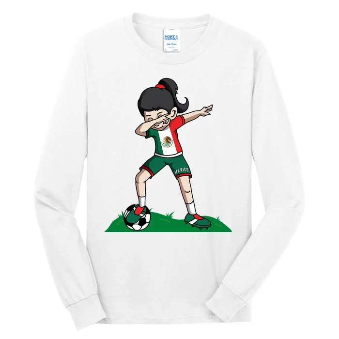 Mexico Soccer Girl Dabbing Tall Long Sleeve T-Shirt