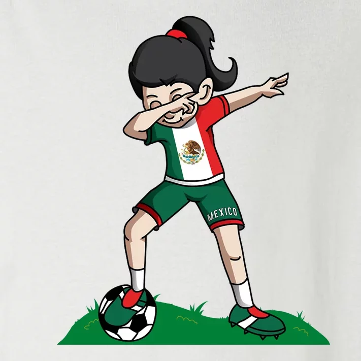 Mexico Soccer Girl Dabbing Toddler Long Sleeve Shirt