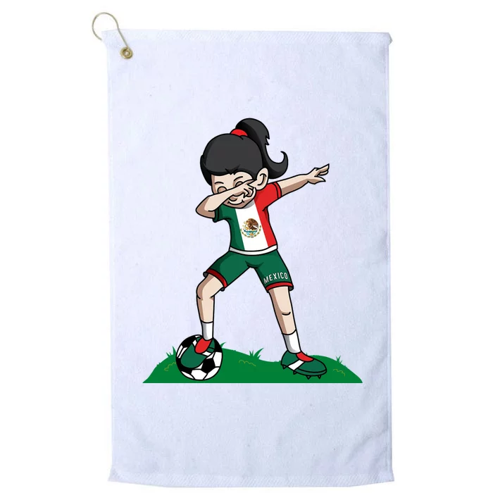 Mexico Soccer Girl Dabbing Platinum Collection Golf Towel