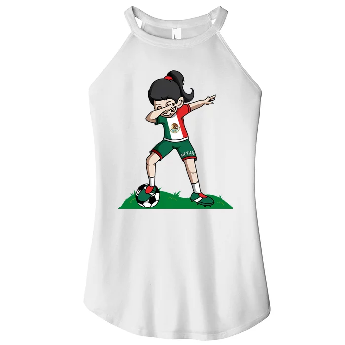 Mexico Soccer Girl Dabbing Women’s Perfect Tri Rocker Tank