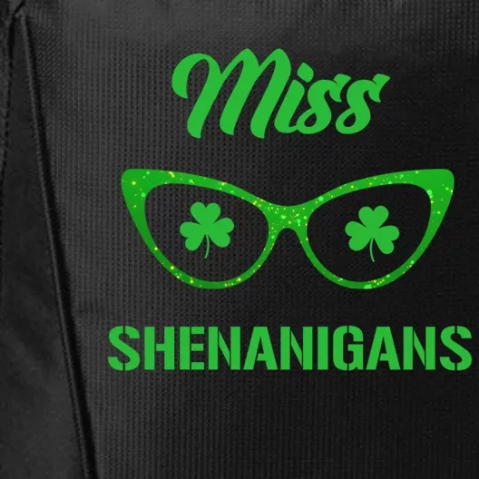 Miss Shenanigans Galasses Shamrock St Patrick's Day Party Cute Gift City Backpack