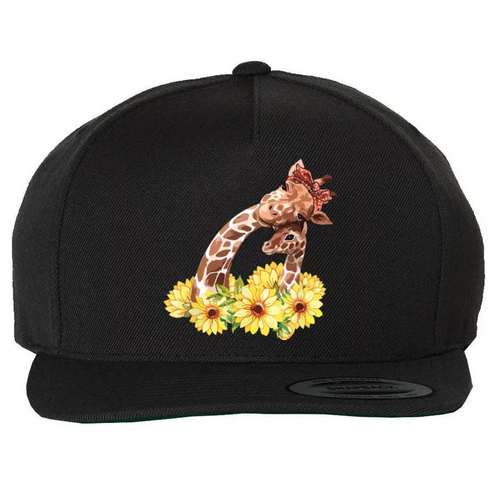 Mom Sunflower Gift Safari Africa Animal Giraffe Wool Snapback Cap