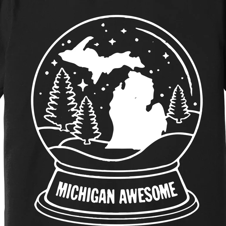 Michigan Snow Globe Premium T-Shirt