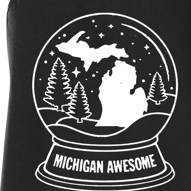 Michigan Snow Globe Women's Racerback Tank