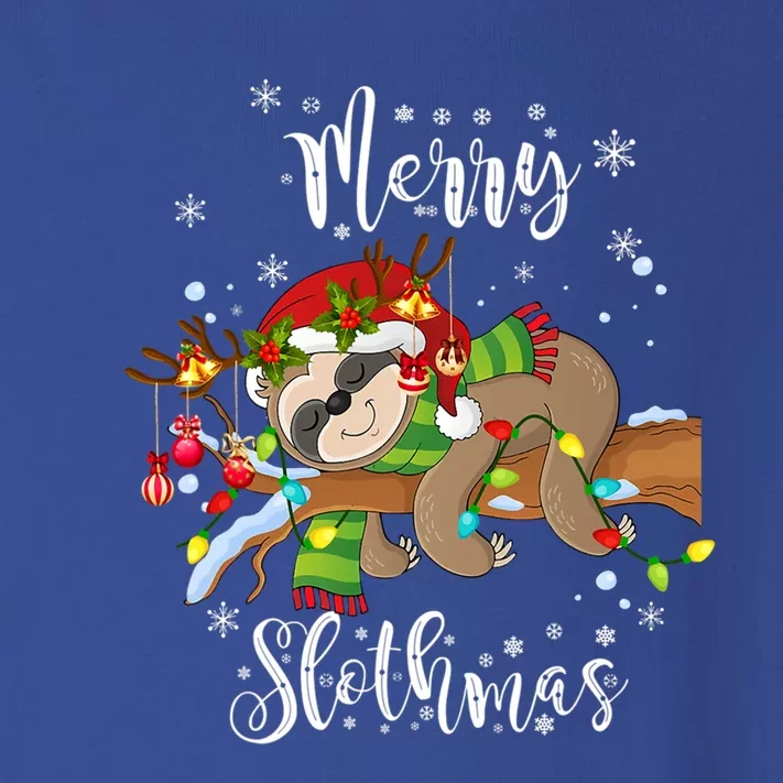 Merry Slothmas Gift Christmas Funny Cute Sloth Gift Toddler Long Sleeve Shirt