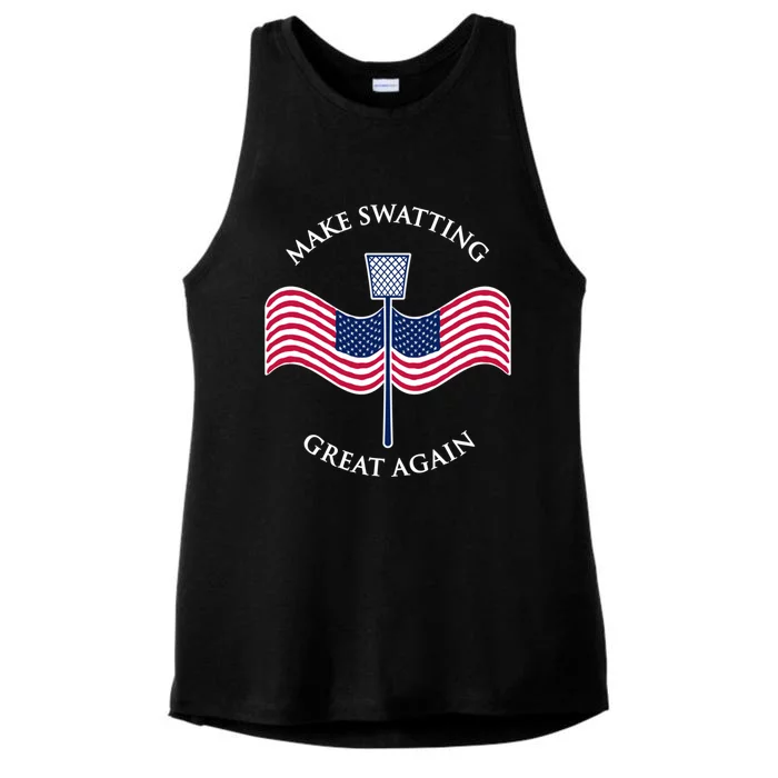 Make Swatting Great Again In America Usa Funny Cool Gift Ladies Tri-Blend Wicking Tank