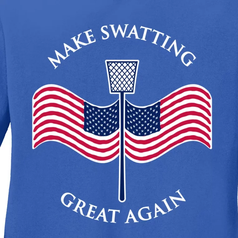 Make Swatting Great Again In America Usa Funny Cool Gift Ladies Long Sleeve Shirt