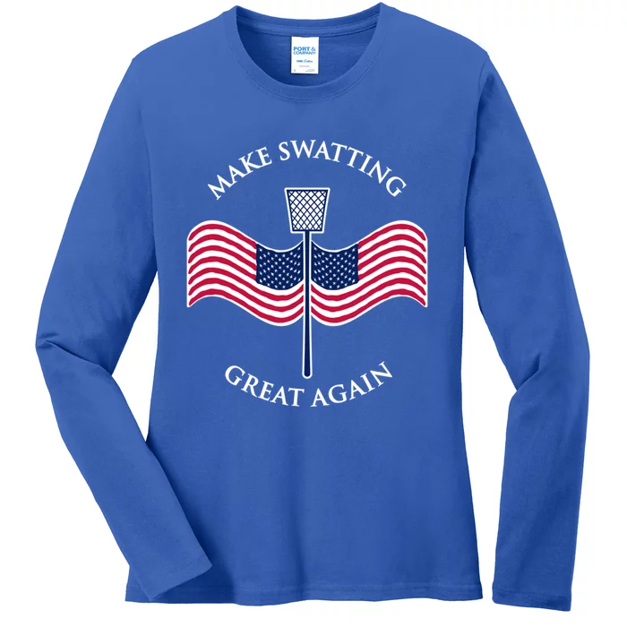 Make Swatting Great Again In America Usa Funny Cool Gift Ladies Long Sleeve Shirt