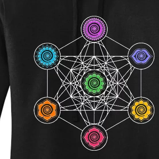 Metatronscube Sacred Geometry Chakra Yoga Symbol 4d Women's Pullover Hoodie