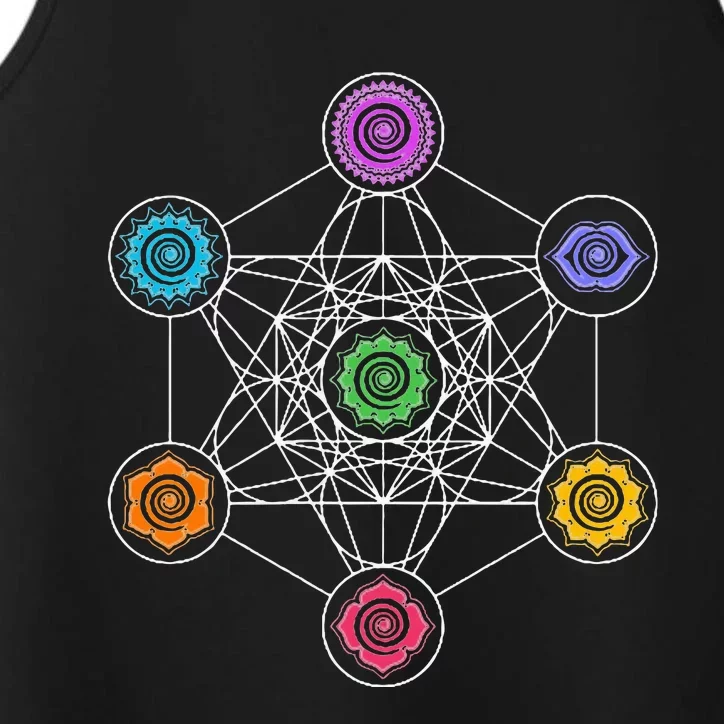 Metatronscube Sacred Geometry Chakra Yoga Symbol 4d Performance Tank