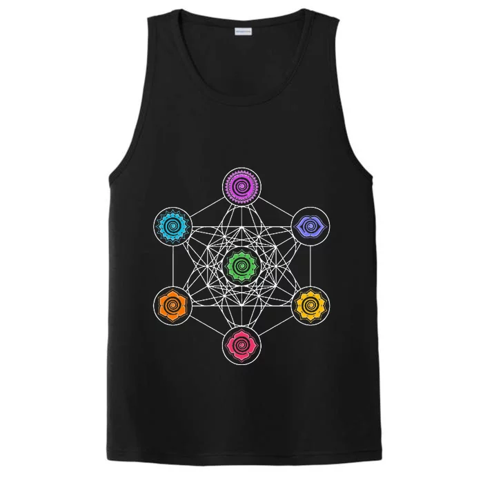 Metatronscube Sacred Geometry Chakra Yoga Symbol 4d Performance Tank