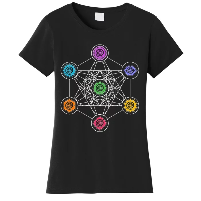 Metatronscube Sacred Geometry Chakra Yoga Symbol 4d Women's T-Shirt