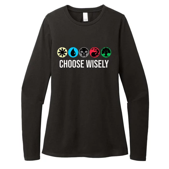 Mana Symbols Gathering Magic Choose Wisely Blue Red Green Womens CVC Long Sleeve Shirt