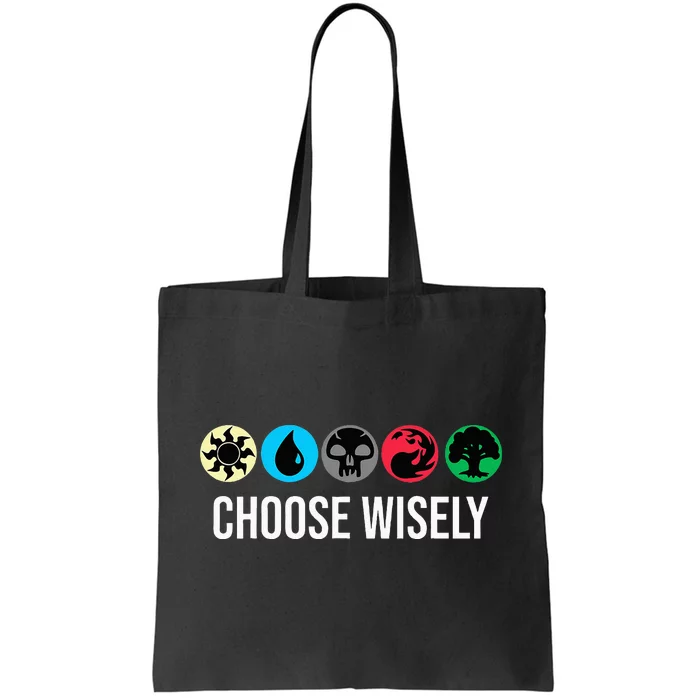 Mana Symbols Gathering Magic Choose Wisely Blue Red Green Tote Bag