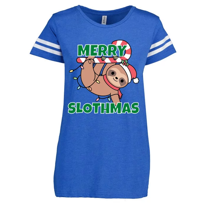 Merry Slothmas Gift Christmas Pajama For Sloth Lovers Gift Enza Ladies Jersey Football T-Shirt