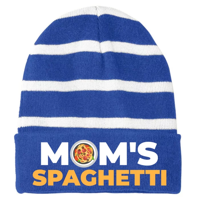 Mom's Spaghetti Great Gift Striped Beanie with Solid Band