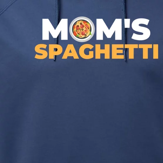 Mom's Spaghetti Gift Performance Fleece Hoodie