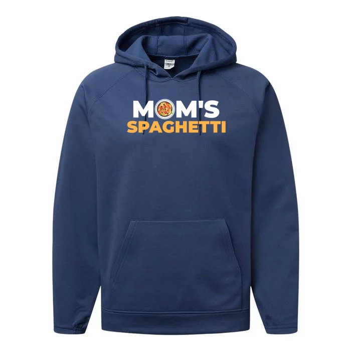 Mom's Spaghetti Gift Performance Fleece Hoodie