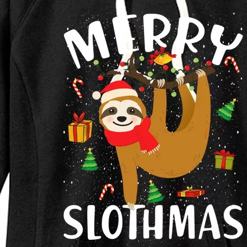 Merry Slothmas Great Gift Christmas Pajama For Sloth Lovers Gift Women's Fleece Hoodie