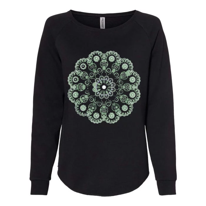 Mandala Sacred Geometry Prana Art Yoga Mantra Om Good Vibe Womens California Wash Sweatshirt