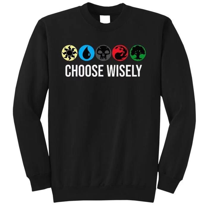 M.A.N.A Symbols Gathering Magic Choose Wisely Blue Red Green Tall Sweatshirt