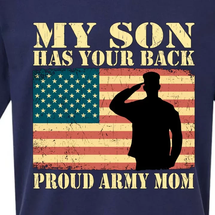 My Son Has Your Back Proud Army Mom Military Mother Funny Gift Sueded Cloud Jersey T-Shirt