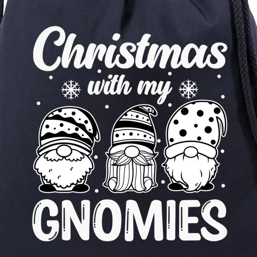 Merry Santa Hat Christmas With My Gnomies Gift Drawstring Bag