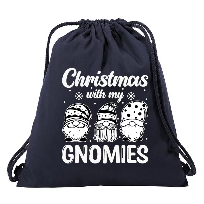 Merry Santa Hat Christmas With My Gnomies Gift Drawstring Bag