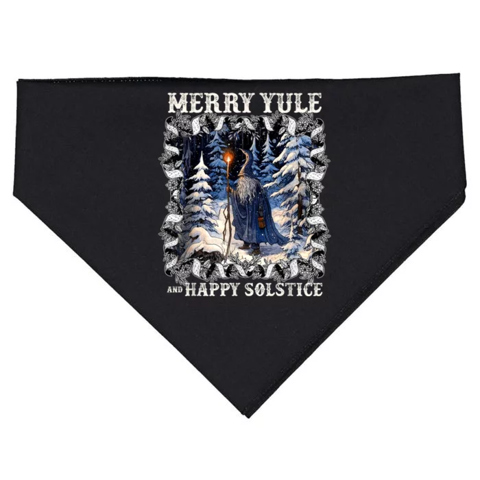 Merry Solstice Happy Yule Christmas Bird Nordic Xmas Graphic USA-Made Doggie Bandana