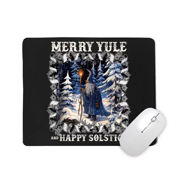 Merry Solstice Happy Yule Christmas Bird Nordic Xmas Graphic Mousepad