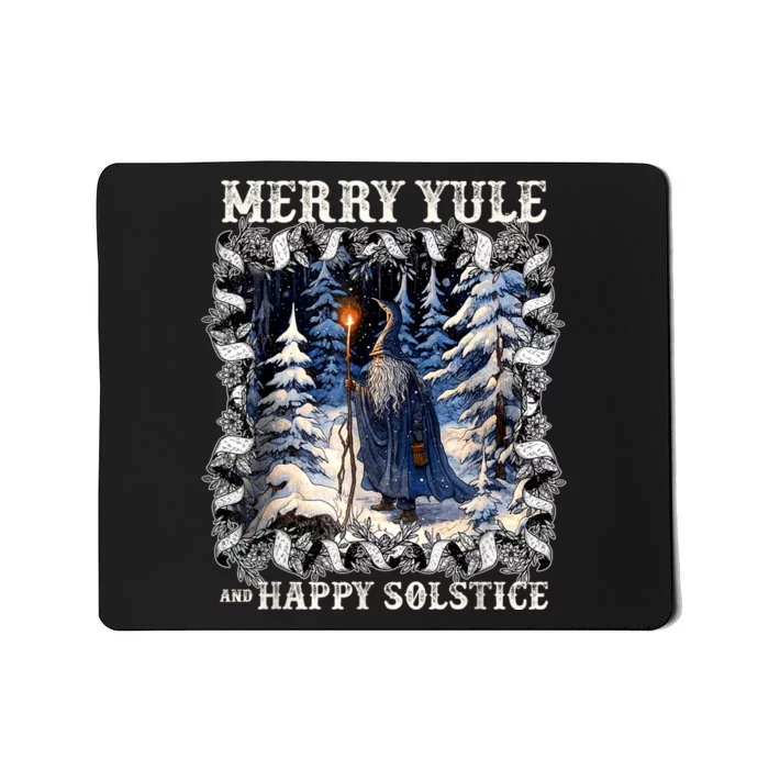 Merry Solstice Happy Yule Christmas Bird Nordic Xmas Graphic Mousepad