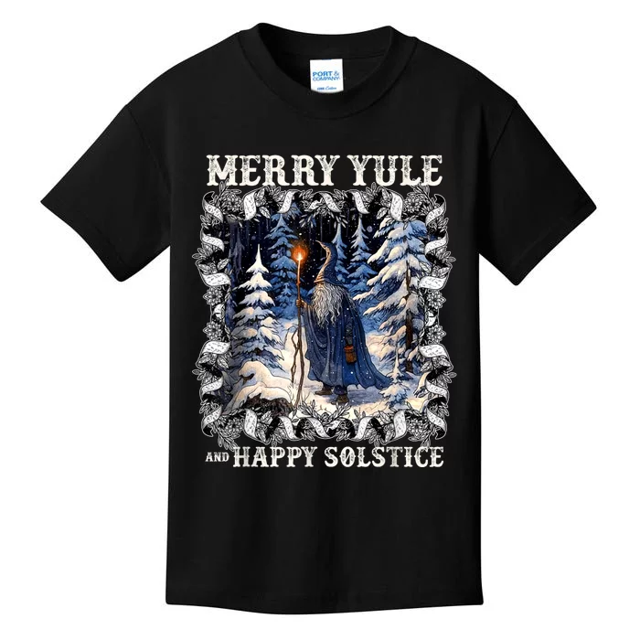 Merry Solstice Happy Yule Christmas Bird Nordic Xmas Graphic Kids T-Shirt