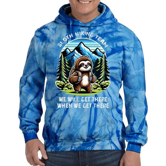 Mountain Sloth Hiking Team Hiking Tie Dye Hoodie