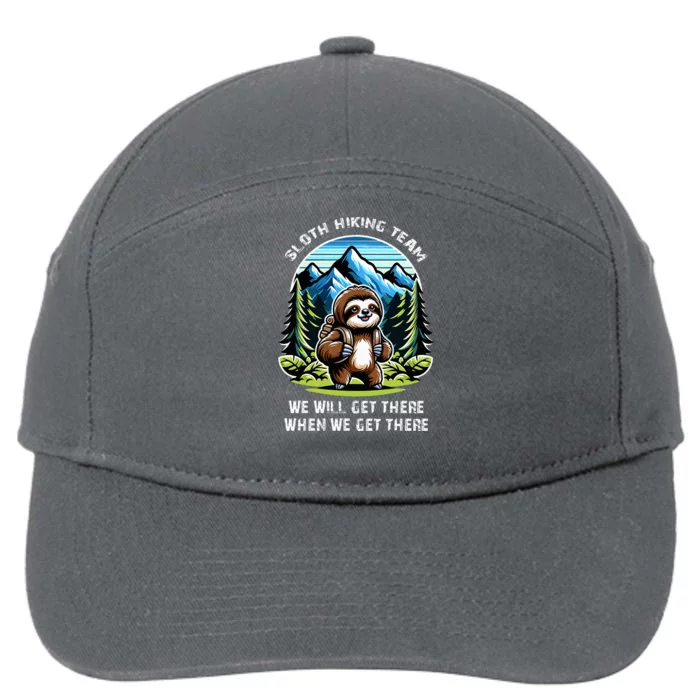 Mountain Sloth Hiking Team Hiking 7-Panel Snapback Hat