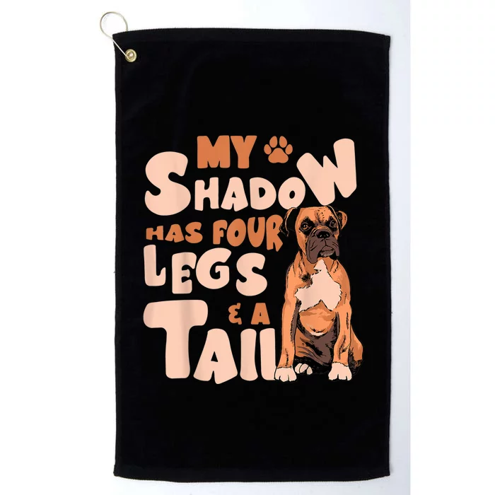 My Shadow Has Four Legs And A Tail American Bulldog Dog Platinum Collection Golf Towel