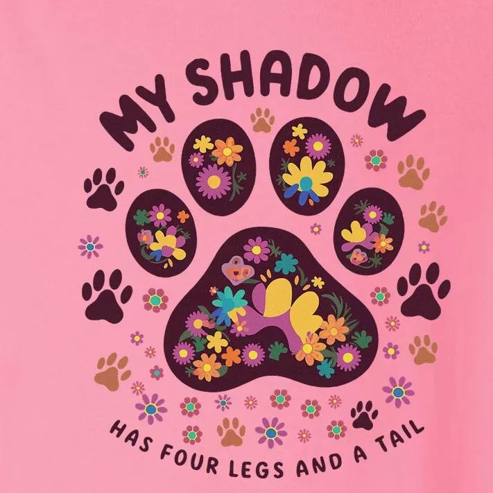 My Shadow Has Four Legs And A Tail Floral Paw Pattern Toddler Long Sleeve Shirt