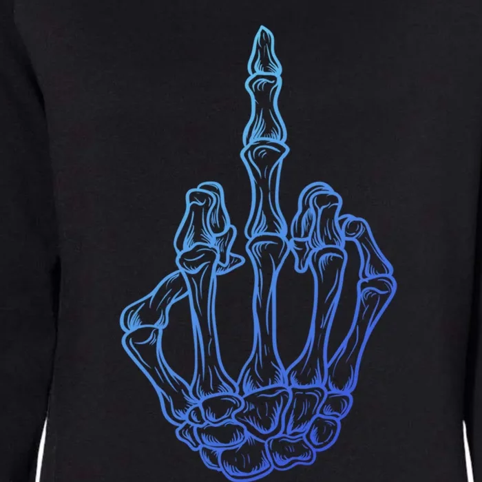 Middlefinger Skeleton Hand Halloween Bones Middle Finger Cool Gift Womens California Wash Sweatshirt