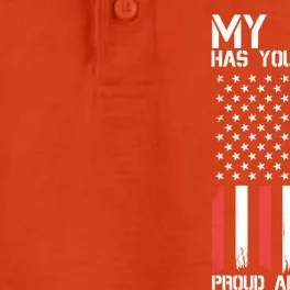 My Son Has Your Back Proud Army Dad Military Father Gift Dry Zone Grid Performance Polo