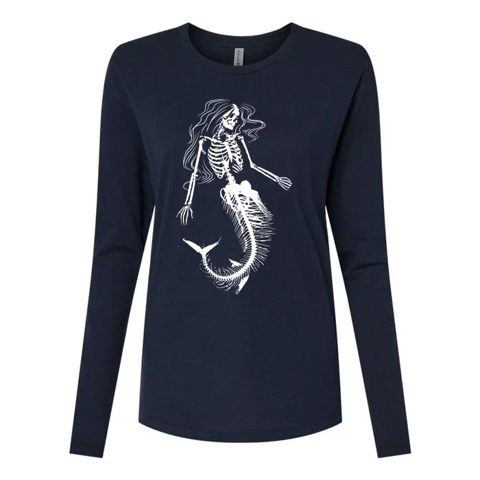 Mermaid Skeleton Halloween Costume Women Girls Womens Cotton Relaxed Long Sleeve T-Shirt